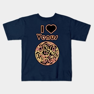 Electric Solar System I Love Venus Kids T-Shirt